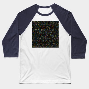 Colourful Terrazzo Speckle Pattern (Black) Baseball T-Shirt